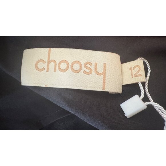 2/$30 NWT Choosy Size 12 Two-Tone Twist Front  Dress Black & Terra Cotta - Picture 4 of 16